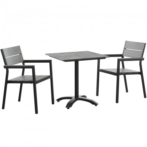 Modway EEI-1759-BRN-GRY-SET Maine 3 Piece Outdoor Patio Dining Set In Brown Gray 1 Modway EEI-1759-BRN-GRY-SET Maine 3 Piece Outdoor Patio Dining Set In Brown Gray
