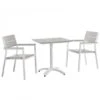 Modway EEI-1759-WHI-LGR-SET Maine 3 Piece Outdoor Patio Dining Set In White Light Gray