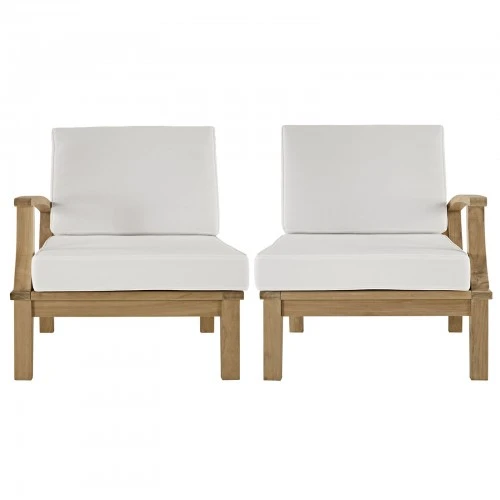 Modway EEI-1822-NAT-WHI-SET Marina 2 Piece Outdoor Patio Teak Sofa Set In Natural White 1 Modway EEI-1822-NAT-WHI-SET Marina 2 Piece Outdoor Patio Teak Sofa Set In Natural White
