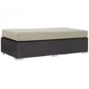 Modway EEI-1847-EXP-BEI Convene Outdoor Patio Fabric Rectangle Ottoman In Espresso Beige