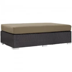 Modway EEI-1847-EXP-MOC Convene Outdoor Patio Fabric Rectangle Ottoman In Espresso Mocha