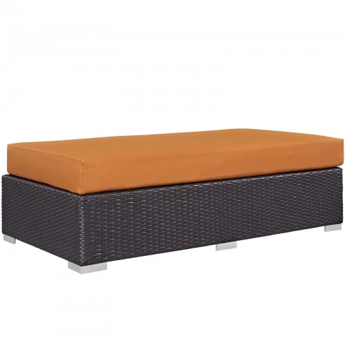 Modway EEI-1847-EXP-ORA Convene Outdoor Patio Fabric Rectangle Ottoman In Espresso Orange 1 Modway EEI-1847-EXP-ORA Convene Outdoor Patio Fabric Rectangle Ottoman In Espresso Orange