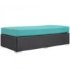 Modway EEI-1847-EXP-TRQ Convene Outdoor Patio Fabric Rectangle Ottoman In Espresso Turquoise