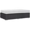 Modway EEI-1847-EXP-WHI Convene Outdoor Patio Fabric Rectangle Ottoman In Espresso White