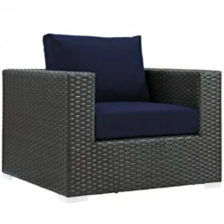 Modway EEI-1850-CHC-NAV Sojourn Outdoor Patio Sunbrella Armchair In Canvas Navy