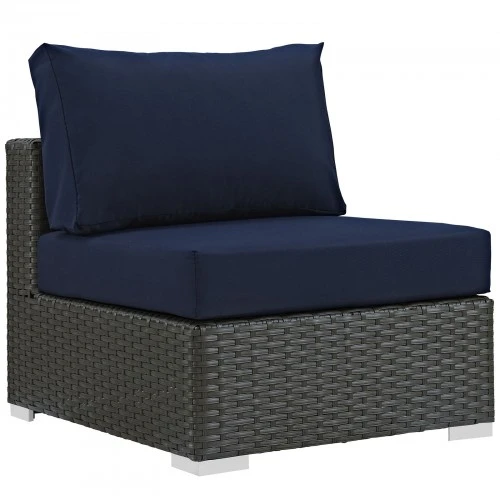 Modway EEI-1854-CHC-NAV Sojourn Outdoor Patio Fabric Sunbrella Armless In Canvas Navy 1 Modway EEI-1854-CHC-NAV Sojourn Outdoor Patio Fabric Sunbrella Armless In Canvas Navy