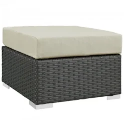 Modway EEI-1855-CHC-BEI Sojourn Outdoor Patio Sunbrella Ottoman In Canvas Antique Beige