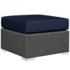 Modway EEI-1855-CHC-NAV Sojourn Outdoor Patio Sunbrella Ottoman In Canvas Navy