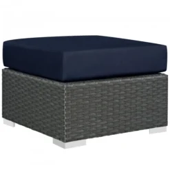 Modway EEI-1855-CHC-NAV Sojourn Outdoor Patio Sunbrella Ottoman In Canvas Navy