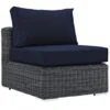 Modway EEI-1868-GRY-NAV Summon Outdoor Patio Sunbrella Armless In Canvas Navy
