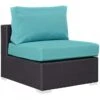Modway EEI-1910-EXP-TRQ Convene Outdoor Patio Armless In Espresso Turquoise