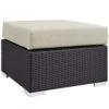 Modway EEI-1911-EXP-BEI Convene Outdoor Patio Fabric Square Ottoman In Espresso Beige