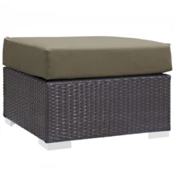 Modway EEI-1911-EXP-MOC Convene Outdoor Patio Fabric Square Ottoman In Espresso Mocha