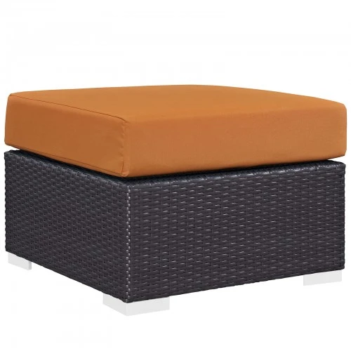 Modway EEI-1911-EXP-ORA Convene Outdoor Patio Fabric Square Ottoman In Espresso Orange 1 Modway EEI-1911-EXP-ORA Convene Outdoor Patio Fabric Square Ottoman In Espresso Orange
