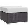 Modway EEI-1911-EXP-WHI Convene Outdoor Patio Fabric Square Ottoman In Espresso White