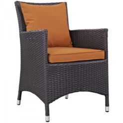 Modway EEI-1913-EXP-ORA Convene Dining Outdoor Patio Armchair In Espresso Orange