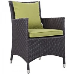 Modway EEI-1913-EXP-PER Convene Dining Outdoor Patio Armchair In Espresso Peridot
