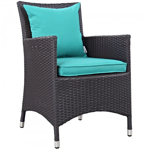 Modway EEI-1913-EXP-TRQ Convene Dining Outdoor Patio Armchair In Espresso Turquoise 1 Modway EEI-1913-EXP-TRQ Convene Dining Outdoor Patio Armchair In Espresso Turquoise
