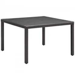 Modway EEI-1914-EXP Convene 47" Square Outdoor Patio Glass Top Dining Table In Espresso