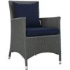 Modway EEI-1924-CHC-NAV Sojourn Dining Outdoor Patio Sunbrella Armchair In Canvas Navy