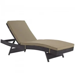 Modway EEI-2179-EXP-MOC Convene Outdoor Patio Chaise In Espresso Mocha