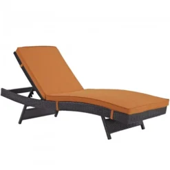 Modway EEI-2179-EXP-ORA Convene Outdoor Patio Chaise In Espresso Orange