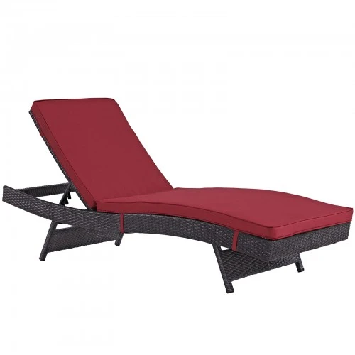 Modway EEI-2179-EXP-RED Convene Outdoor Patio Chaise In Espresso Red 1 Modway EEI-2179-EXP-RED Convene Outdoor Patio Chaise In Espresso Red