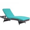 Modway EEI-2179-EXP-TRQ Convene Outdoor Patio Chaise In Espresso Turquoise
