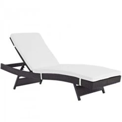 Modway EEI-2179-EXP-WHI Convene Outdoor Patio Chaise In Espresso White