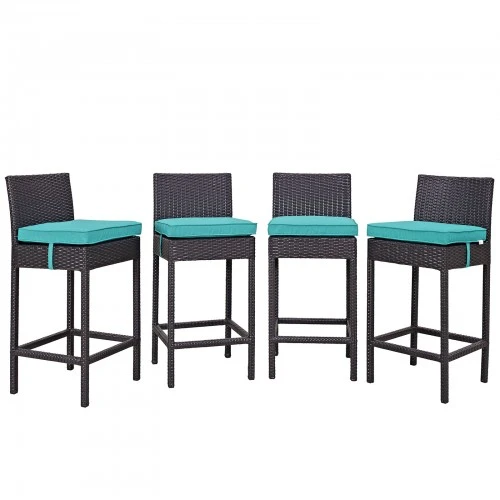 Modway EEI-2218-EXP-TRQ-SET Convene 4 Piece Outdoor Patio Pub Set In Espresso Turquoise 1 Modway EEI-2218-EXP-TRQ-SET Convene 4 Piece Outdoor Patio Pub Set In Espresso Turquoise