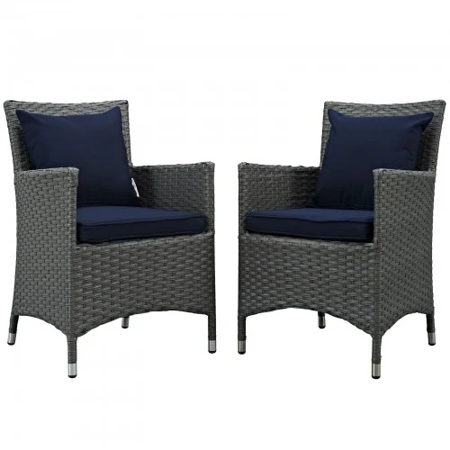 Modway EEI-2242-CHC-NAV-SET Sojourn 2 Piece Outdoor Patio Sunbrella Dining Set In Canvas Navy 1 Modway EEI-2242-CHC-NAV-SET Sojourn 2 Piece Outdoor Patio Sunbrella Dining Set In Canvas Navy