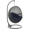 Modway EEI-2273-GRY-NAV Hide Outdoor Patio Swing Chair In Gray Navy