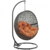 Modway EEI-2273-GRY-ORA Hide Outdoor Patio Swing Chair In Gray Orange