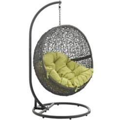 Modway EEI-2273-GRY-PER Hide Outdoor Patio Swing Chair In Gray Peridot