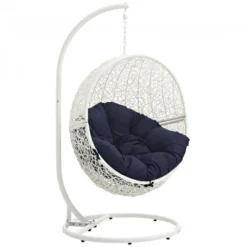 Modway EEI-2273-WHI-NAV Hide Outdoor Patio Swing Chair In White Navy