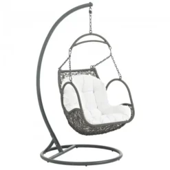Modway EEI-2279-WHI-SET Arbor Outdoor Patio Wood Swing Chair In White