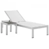 Modway EEI-2470-SLV-WHI-SET Shore 2 Piece Outdoor Patio Aluminum Set In Silver White