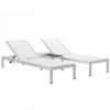 Modway EEI-2471-SLV-WHI-SET Shore 3 Piece Outdoor Patio Aluminum Set In Silver White