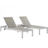 Modway EEI-2476-SLV-GRY-SET Shore 3 Piece Outdoor Patio Aluminum Set In Silver Gray