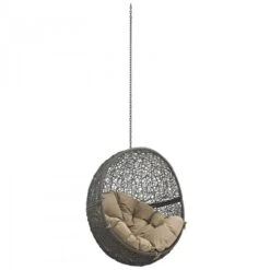 Modway EEI-2654-GRY-MOC Hide Outdoor Patio Swing Chair Without Stand In Gray Mocha