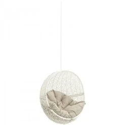 Modway EEI-2654-WHI-BEI Hide Outdoor Patio Swing Chair Without Stand In White Beige