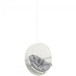 Modway EEI-2654-WHI-GRY Hide Outdoor Patio Swing Chair Without Stand In White Gray