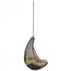 Modway EEI-2657-BLK-MOC-SET Abate Outdoor Patio Swing Chair Without Stand In Black Mocha