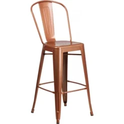 Flash Furniture ET-3534-30-POC-GG 30'' High Metal Indoor-Outdoor Barstool With Back In Copper