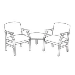 Lesro Madison M2221G5 Two Armed Chairs With Connecting Corner Table