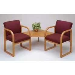 Lesro Contour R2321G3 Two Armed Chair With Connecting Corner Table,Sled Base