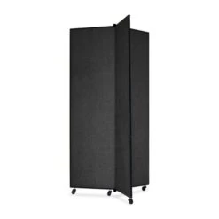 ScreenFlex Tower Display Mobile 3 Panel 36" X 36" X 77" Black SCXCDS683SX