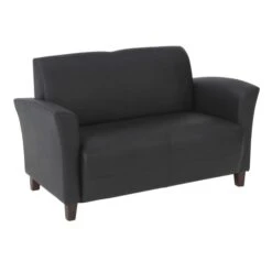 Office Star Furniture Eco Leather Loveseat Chair Black/Cherry SL2272EC3