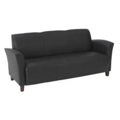 Office Star Furniture Eco Leather Sofa Chair Black/Cherry SL2273EC3