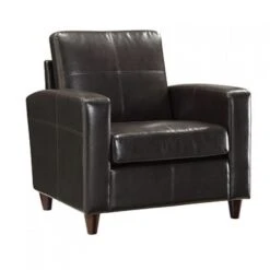 Office Star Furniture Lounge Seating Black Eco Leather Club Chair With Espresso Finish Legs SL2811-EC3